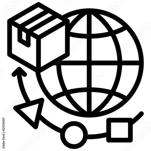 Global Delivery Model Outline Icon