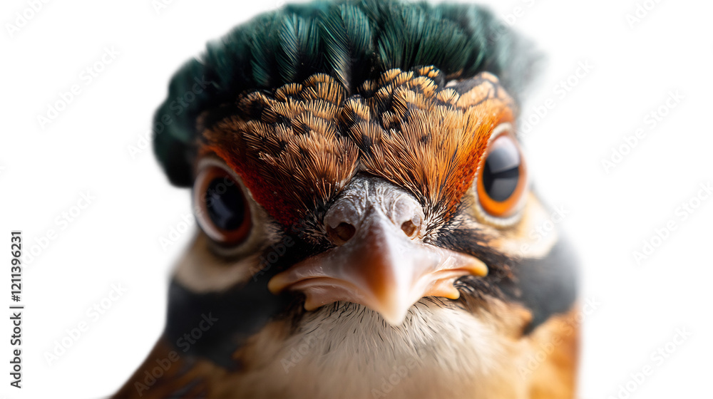 Magnificent Close-Up of a Bird's Intricate Feathers and Expressive Eyes Magnificent Close-Up of a Bird's Intricate Feathers and Expressive Eyes