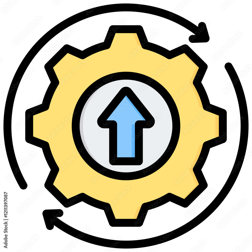 Continour Improvement Outline Color Icon Continour Improvement Outline Color Icon