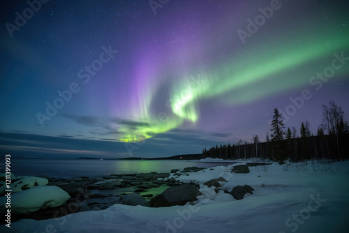 Wallpaper Mural Aurora borealis illuminating the Arctic night sky Torontodigital.ca