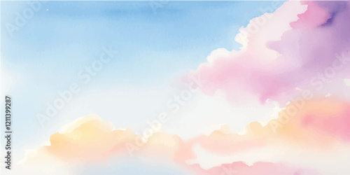 Watercolor painted background. Abstract Illustration wallpaper. Brush stroked painting.