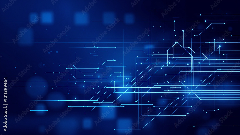 abstract background with glowing circuits lines technology and digital world . Generative AI abstract background with glowing circuits lines technology and digital world . Generative AI