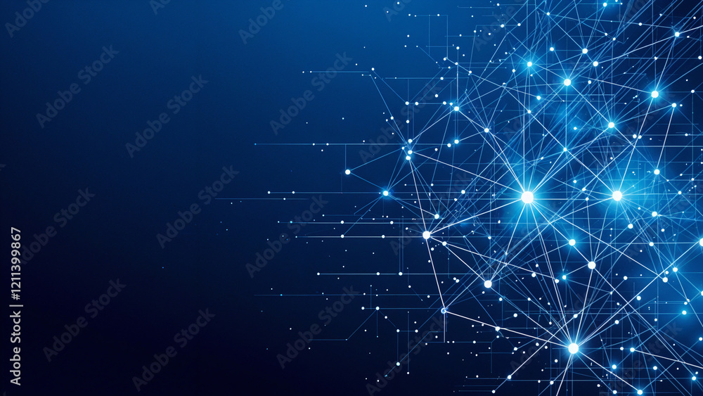 Fototapeta premium abstract background with glowing circuits lines technology and digital world . Generative AI