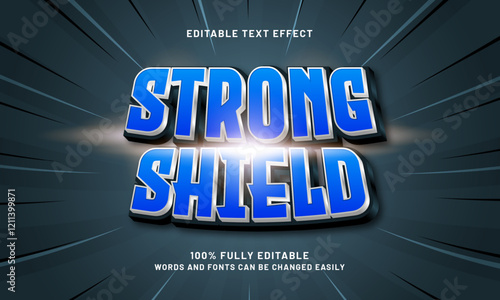 strong shield editable text effect with a super and power theme