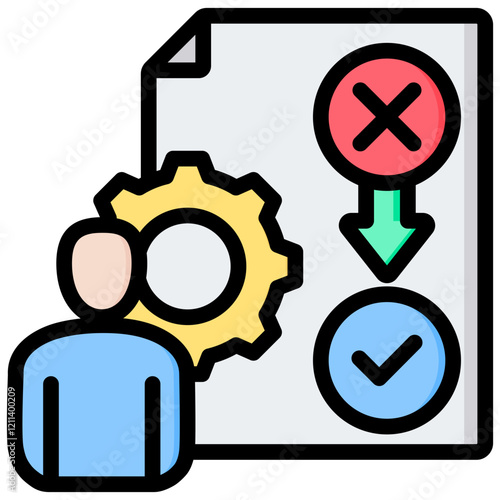 Skill Evaluation Outline Color Icon