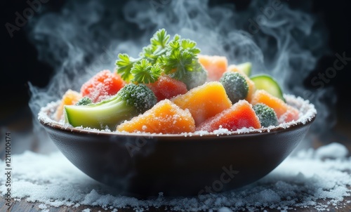 Colorful mixed vegetables in a bowl photo