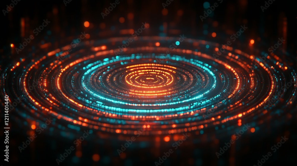 Fototapeta premium Abstract swirling lights create a mesmerizing circular pattern