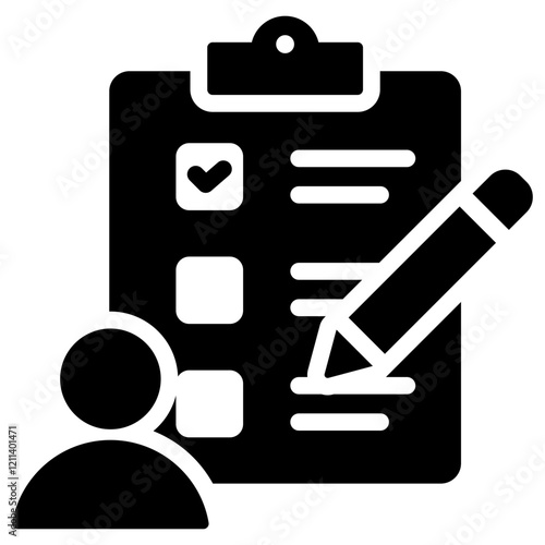 Self Assessment Glyph Icon