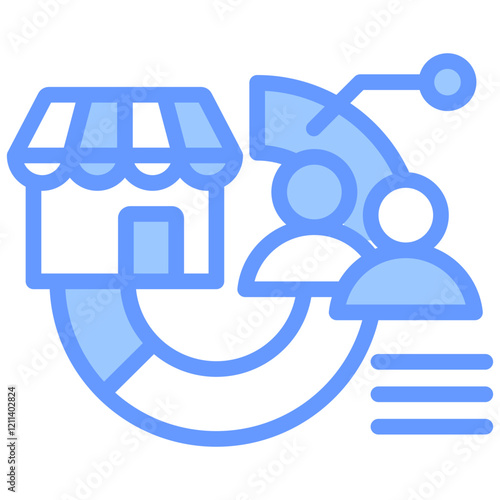 Market Segmentation Blue Icon