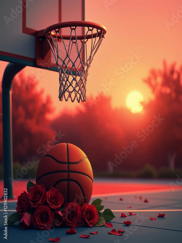 Valentine and basketball photo