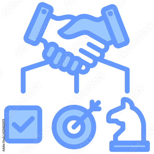 Strategic Partnership Blue Icon