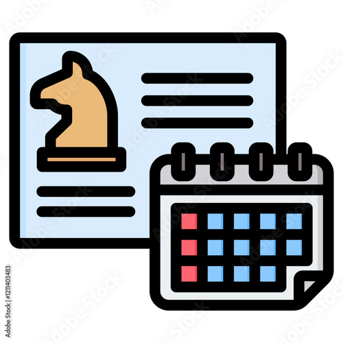 Longterm Planning Outline Color Icon