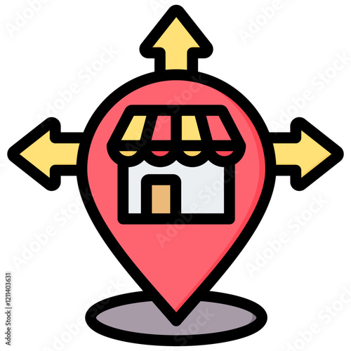 Market Expansion Outline Color Icon