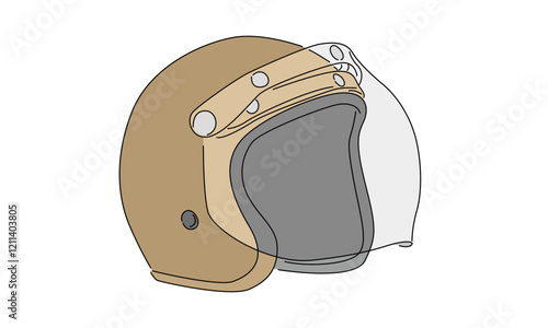 line art color of motorcycle helmet photo