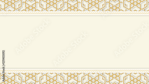 Elegant Islamic Ramadan Ornamental Background with Arabic Border and Geometric Patterns