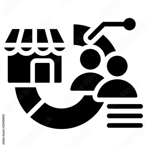 Market Segmentation Glyph Icon