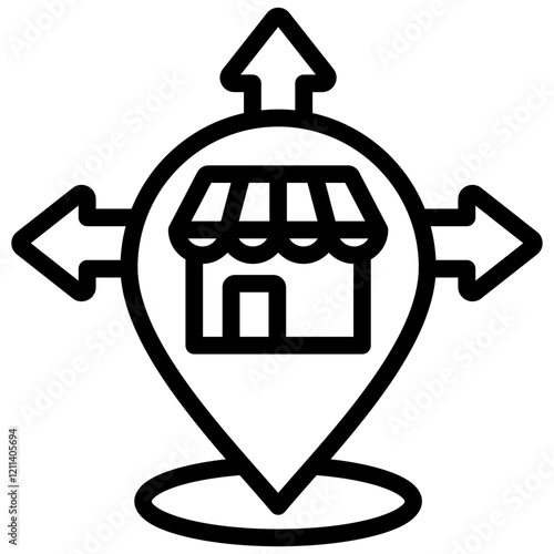 Market Expansion Outline Icon