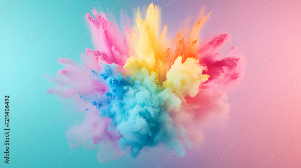 Fototapeta premium A vibrant explosion of colors and textures that captivates the viewer and evokes a sense of joy and wonder in this abstract artwork piece.