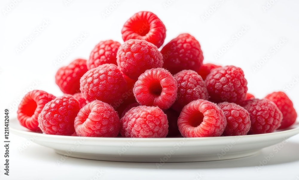 Fresh raspberries arranged on a plate Fresh raspberries arranged on a plate