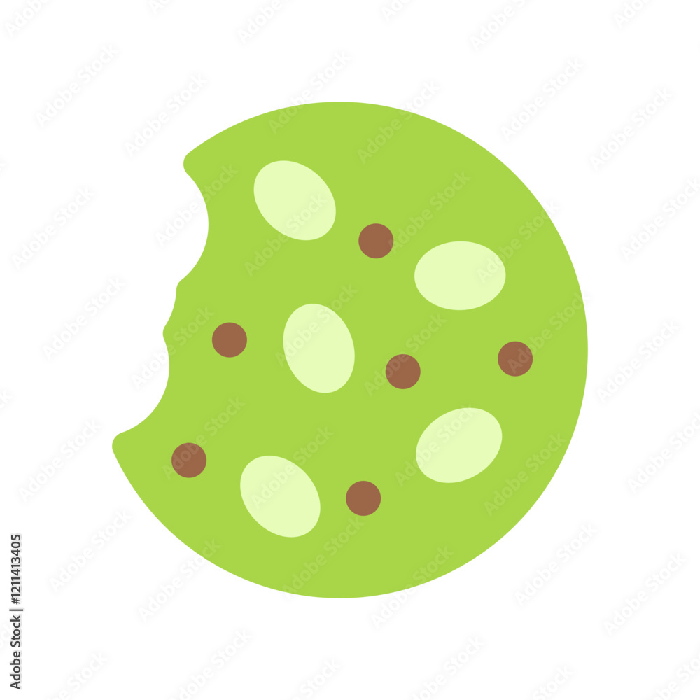 Cookies Matcha Icon Flat Design Style Cookies Matcha Icon Flat Design Style