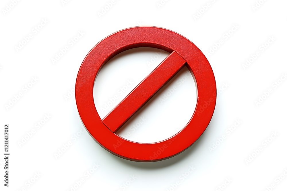 Red Prohibition Sign Against a White Background Red Prohibition Sign Against a White Background