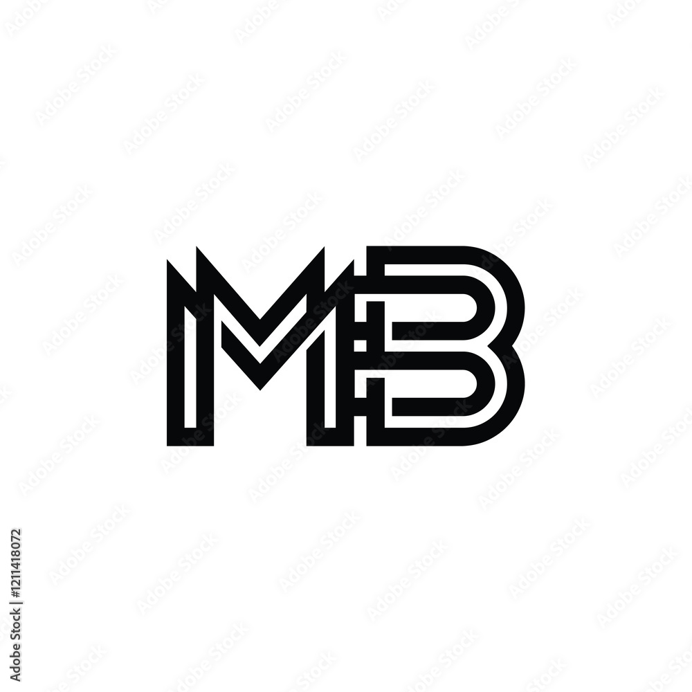 MB monogram logo design letter text name symbol monochrome logotype alphabet character simple logo MB monogram logo design letter text name symbol monochrome logotype alphabet character simple logo
