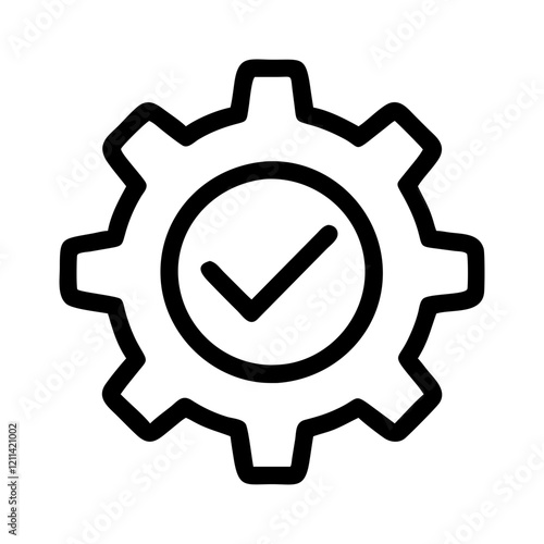 checkmark with a gear icon design