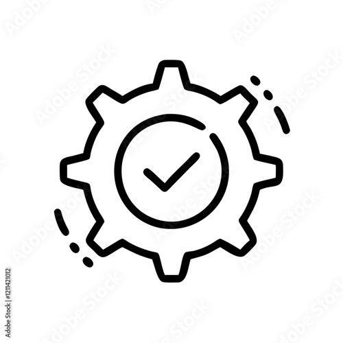checkmark with a gear icon design