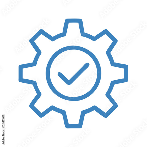 checkmark with a gear icon design