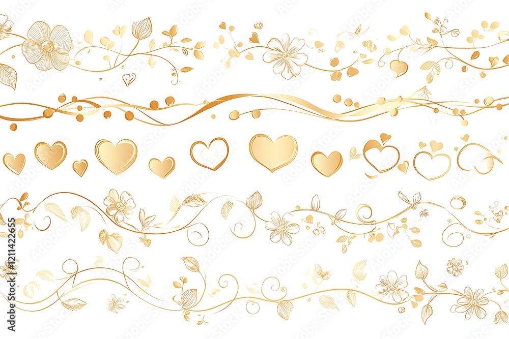 Elegant Gold Floral Design Collection for Decorative Projects Elegant Gold Floral Design Collection for Decorative Projects