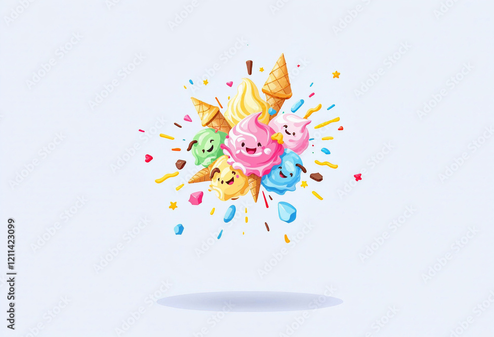 Delicious ice cream explosion Delicious ice cream explosion