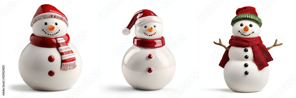 festive collection of cheerful snowman figurines in various styles festive collection of cheerful snowman figurines in various styles