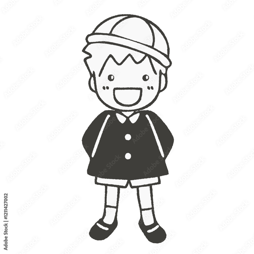 笑顔の制服を着た男の子のイラスト 笑顔の制服を着た男の子のイラスト