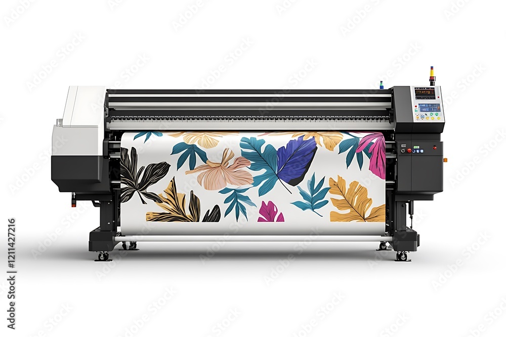 Large Format Textile Printer with Tropical Design Print Large Format Textile Printer with Tropical Design Print