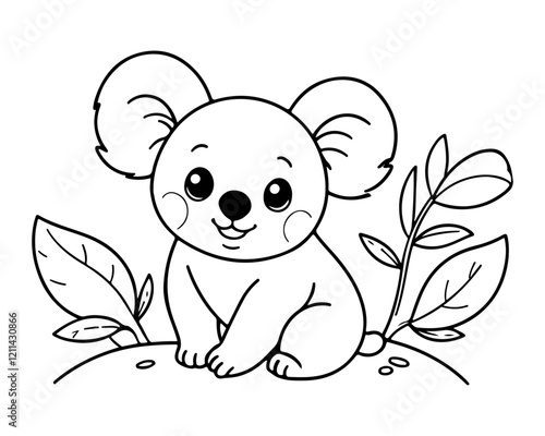 Coloring pages of a koala for kids