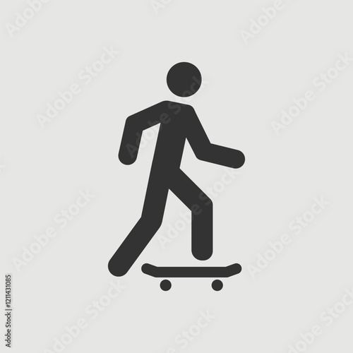 Vector Simple Isolated Skateboarding Icon