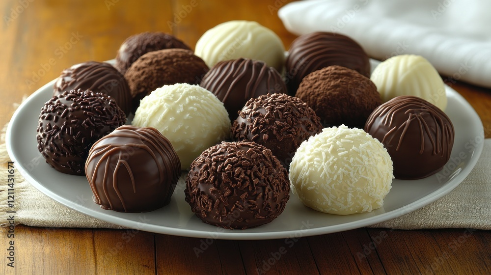 A Delicious Assortment of Gourmet Chocolate Truffles A Delicious Assortment of Gourmet Chocolate Truffles