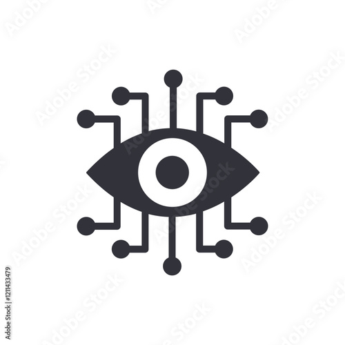 Artificial eye solid icons, minimalist vector illustration ,simple transparent graphic element .Isolated on white background