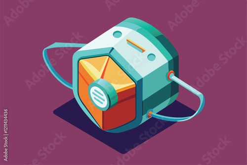 A colorful face mask illustration showcases its adaptable design and usage in daily life Ffp2 face mask Customizable Isometric Illustration