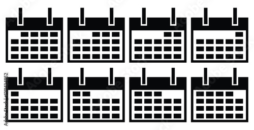 Calendar Icon collection. Set of calendar symbols. Meeting Deadlines icon. Time management .Appointment schedule flat icon icon, Vector EPS10 .