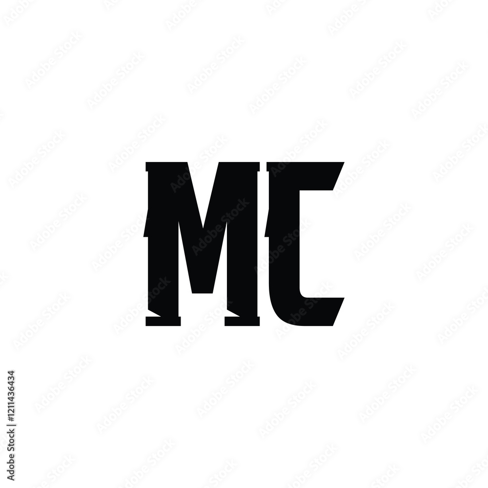 Fototapeta premium MC monogram logo design letter text name symbol monochrome logotype alphabet character simple logo