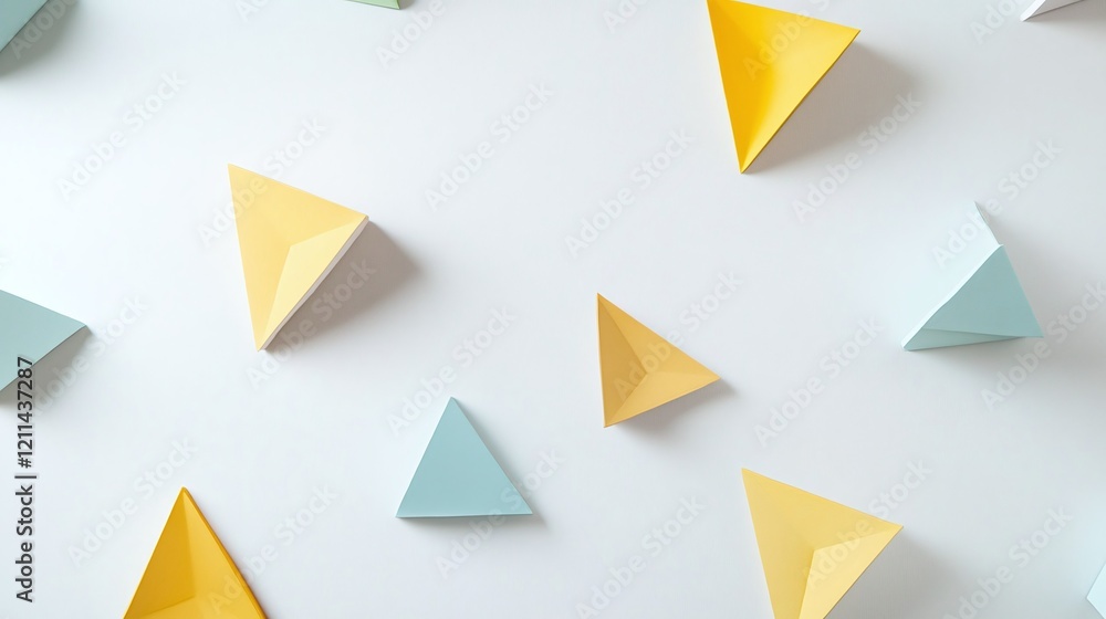 A clean white background with soft pastel triangles in the corners creating a creative aesthetic. A clean white background with soft pastel triangles in the corners creating a creative aesthetic.