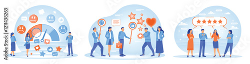 Customer feedback analysis and client satisfaction concept.