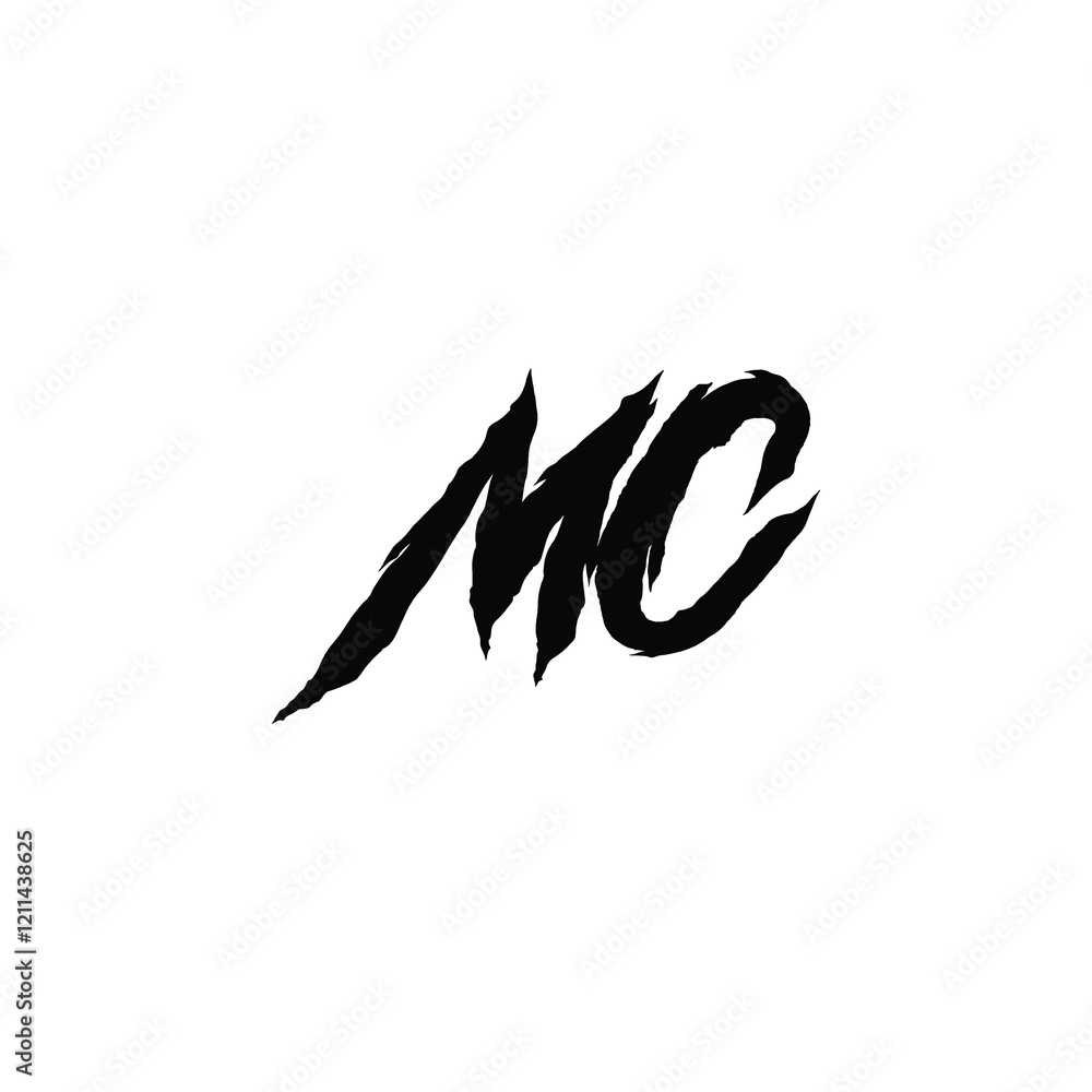 Obraz premium MC monogram logo design letter text name symbol monochrome logotype alphabet character simple logo