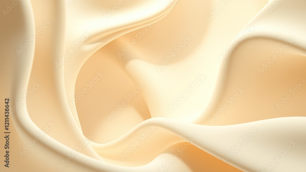 Abstract Flowing Forms - Beige White Modern Design Abstract Flowing Forms - Beige White Modern Design