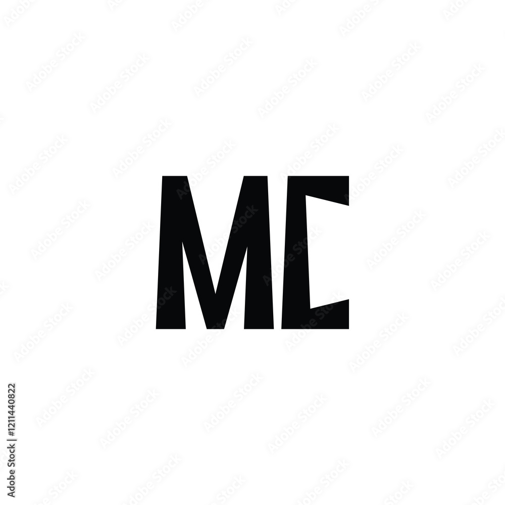 Fototapeta premium MC monogram logo design letter text name symbol monochrome logotype alphabet character simple logo