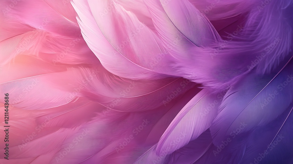 An abstract background of purple and pink feathers, creating an elegant design with fluid lines and soft colors. An abstract background of purple and pink feathers, creating an elegant design with fluid lines and soft colors.