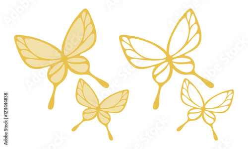 蝶々のベクターイラスト、背景素材、グラフィック素材