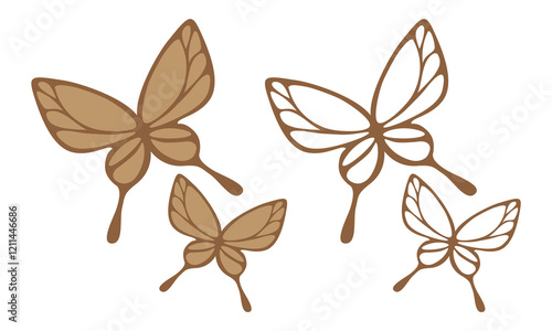 蝶々のベクターイラスト、背景素材、グラフィック素材