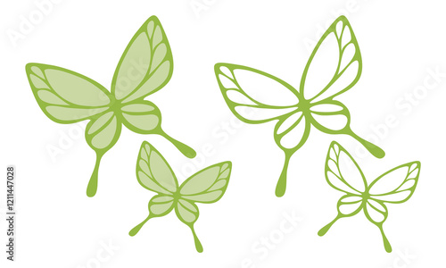 蝶々のベクターイラスト、背景素材、グラフィック素材